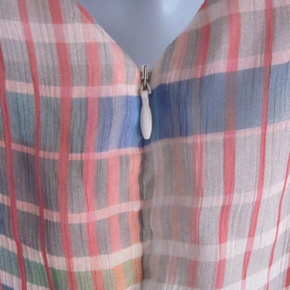 Adelyn Rae Womens Size L Summer Sleeveless Short Dress Cream & Orange Rear Zip - Picture 11 of 11